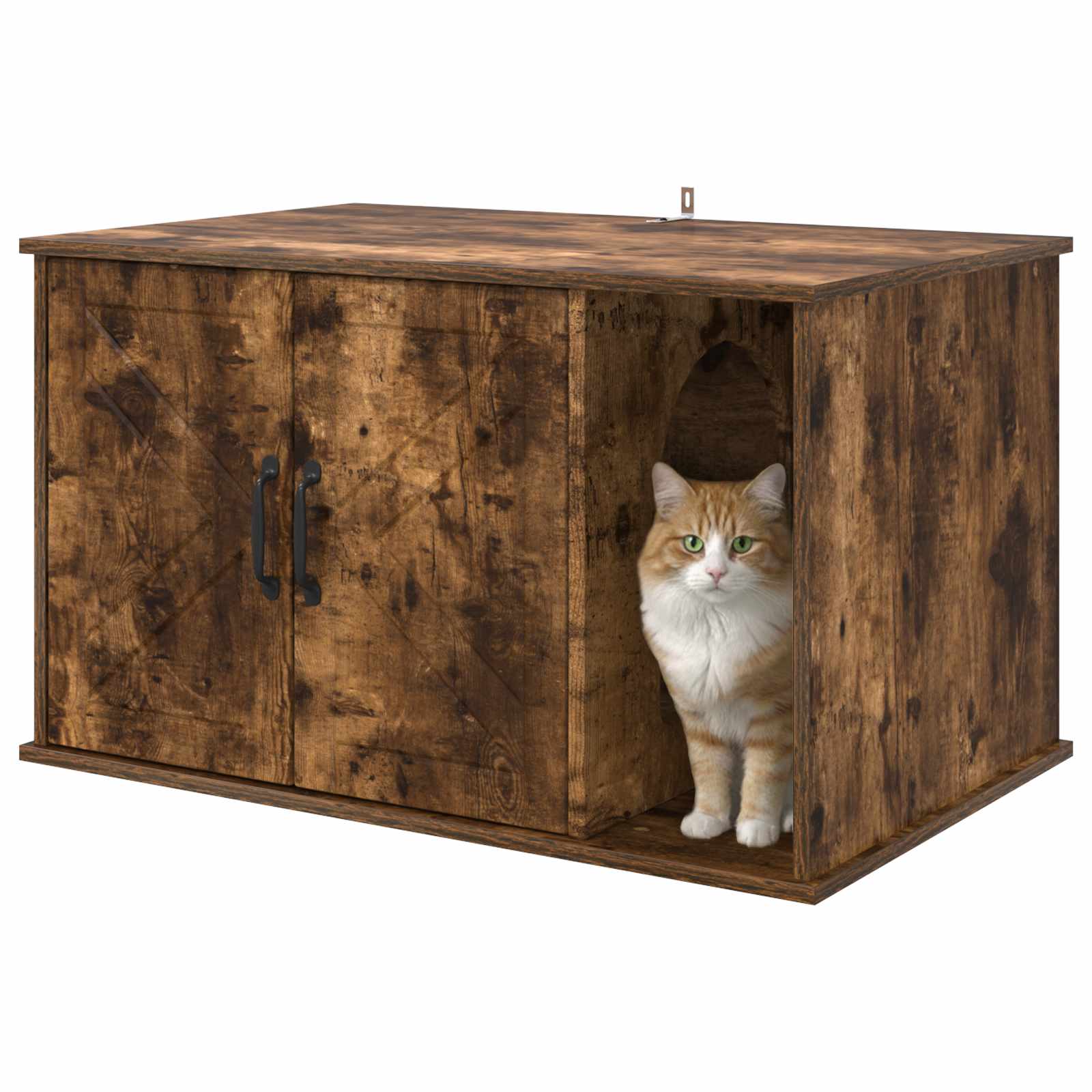 Kočičí dům Kouřový dub 85 x 55 x 50 cm kompozitní dřevo