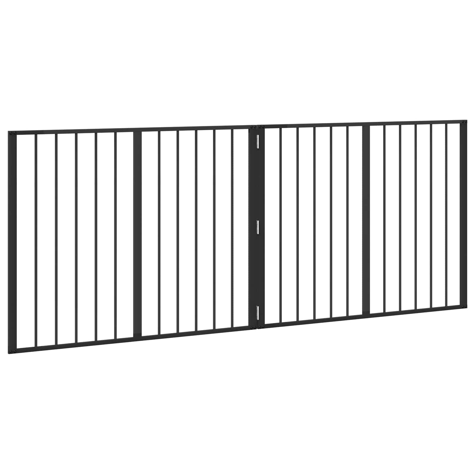 Psí brána 2 pcs Černý 100 x 80 cm Pozinkovaná ocel