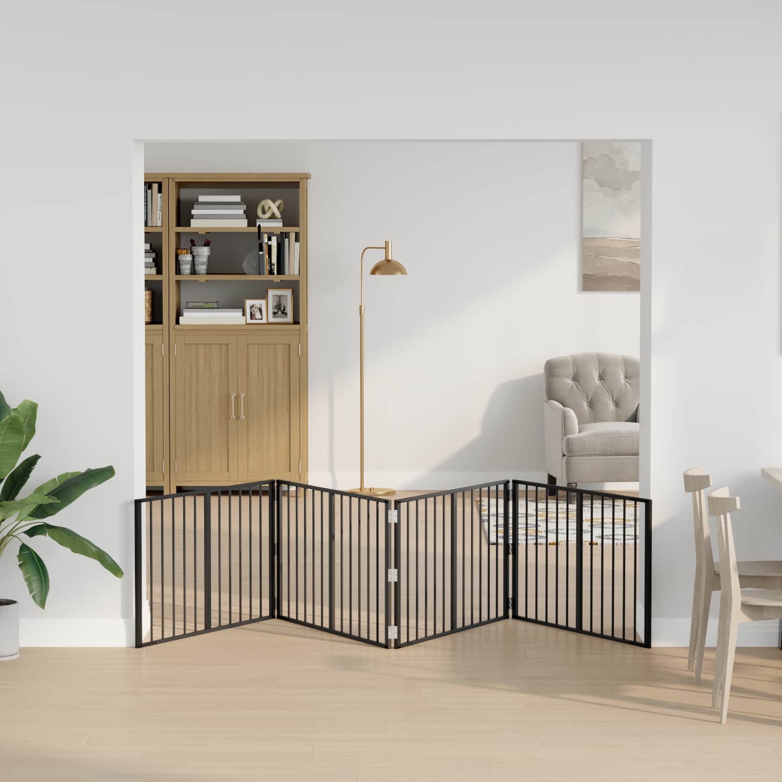 Psí brána 4 pcs Černý 100 x 60 cm Pozinkovaná ocel