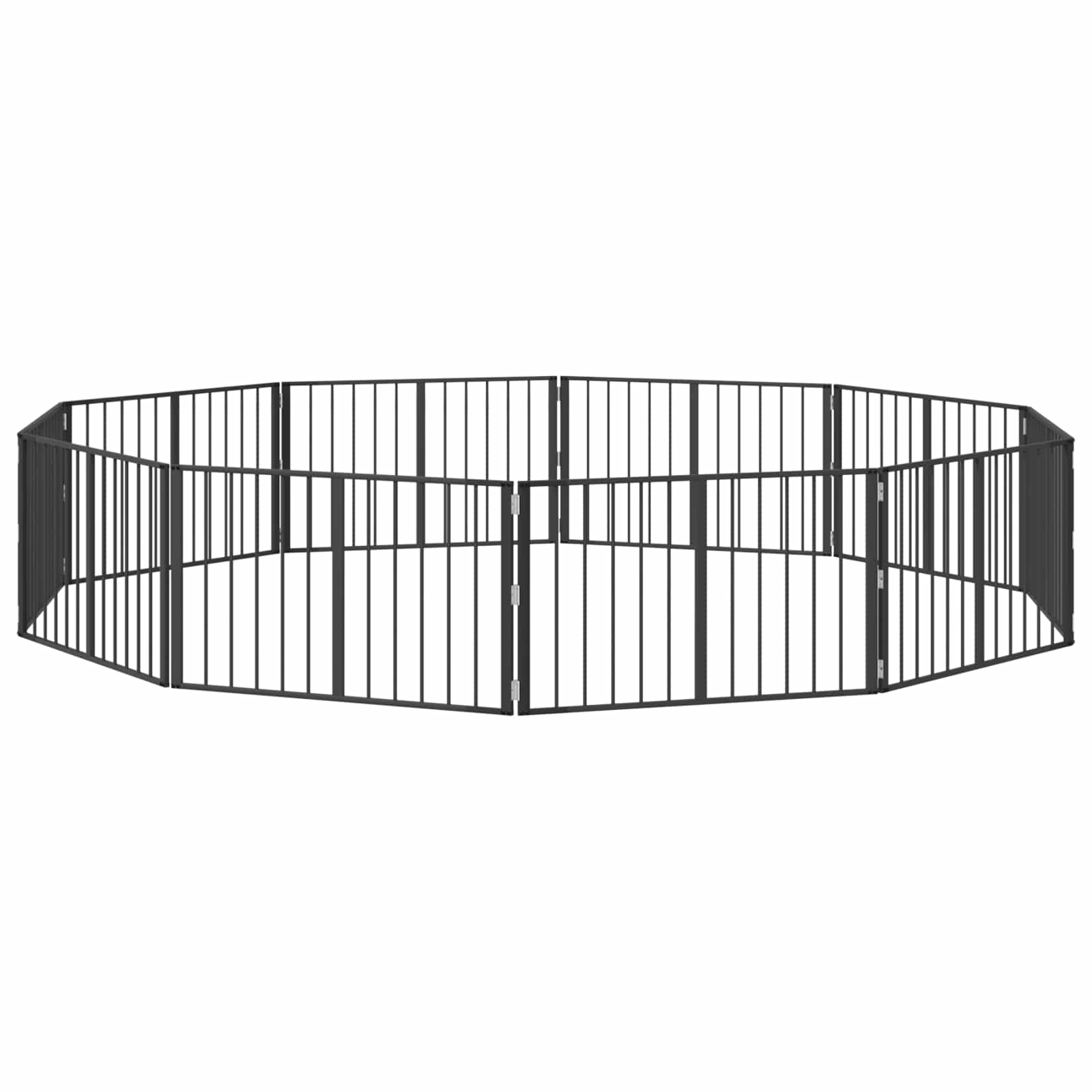 Psí brána 10 pcs Černý 100 x 60 cm Pozinkovaná ocel
