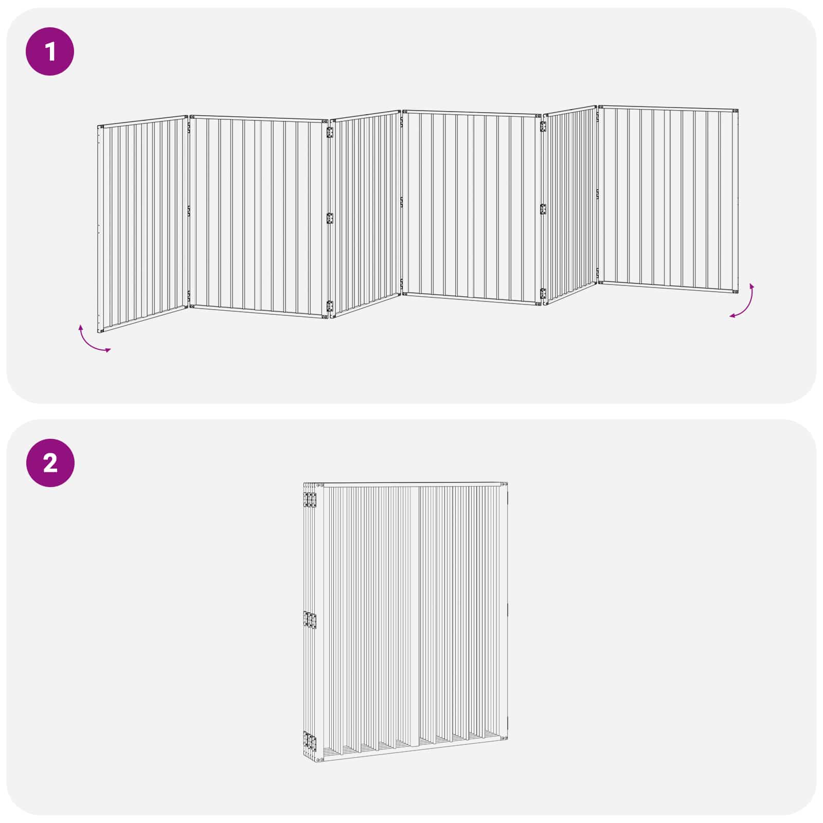 Psí brána 6 pcs Černý 80 x 100 cm Pozinkovaná ocel