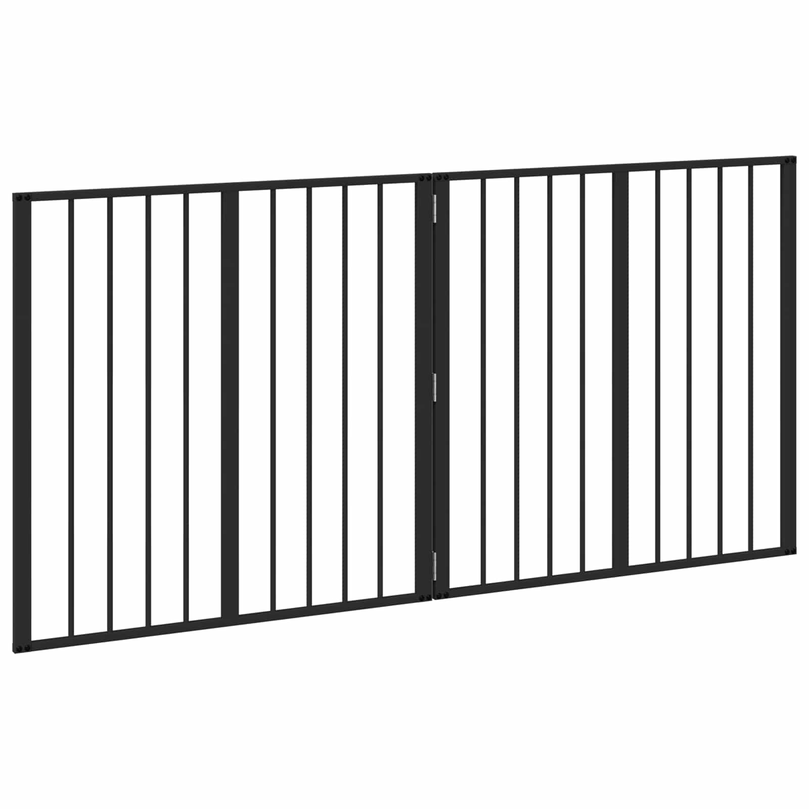 Psí brána 2 pcs Černý 80 x 80 cm Pozinkovaná ocel
