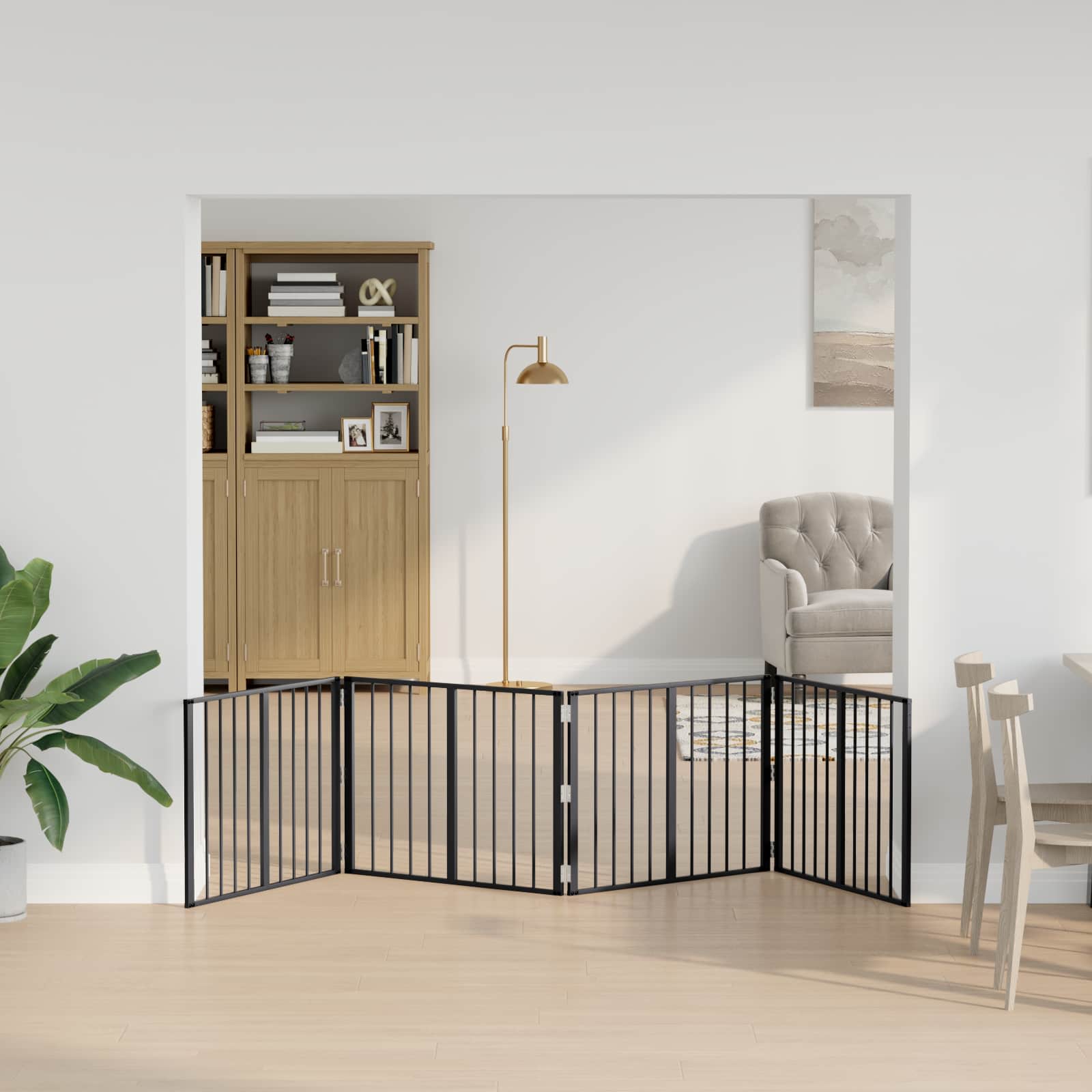Psí brána 4 pcs Černý 80 x 60 cm Pozinkovaná ocel
