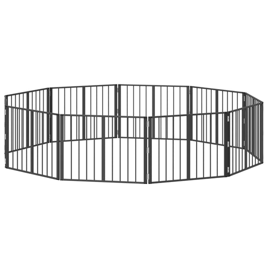 Psí brána 10 pcs Černý 80 x 60 cm Pozinkovaná ocel