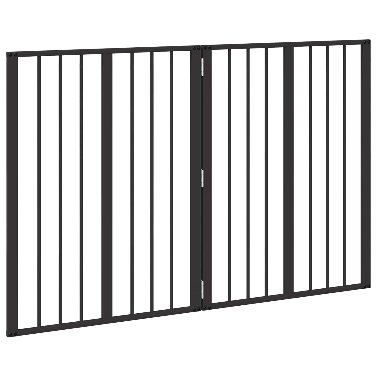 Psí brána 2 pcs Černý 60 x 80 cm Pozinkovaná ocel