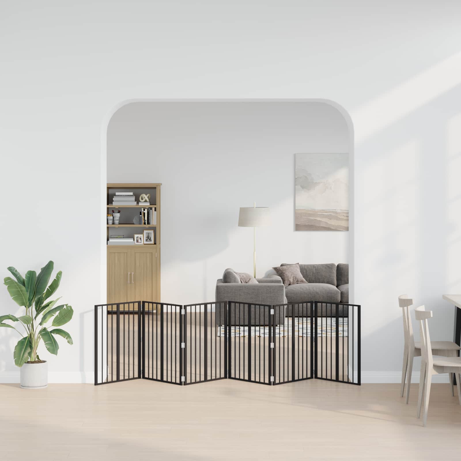 Psí brána 6 pcs Černý 60 x 80 cm Pozinkovaná ocel