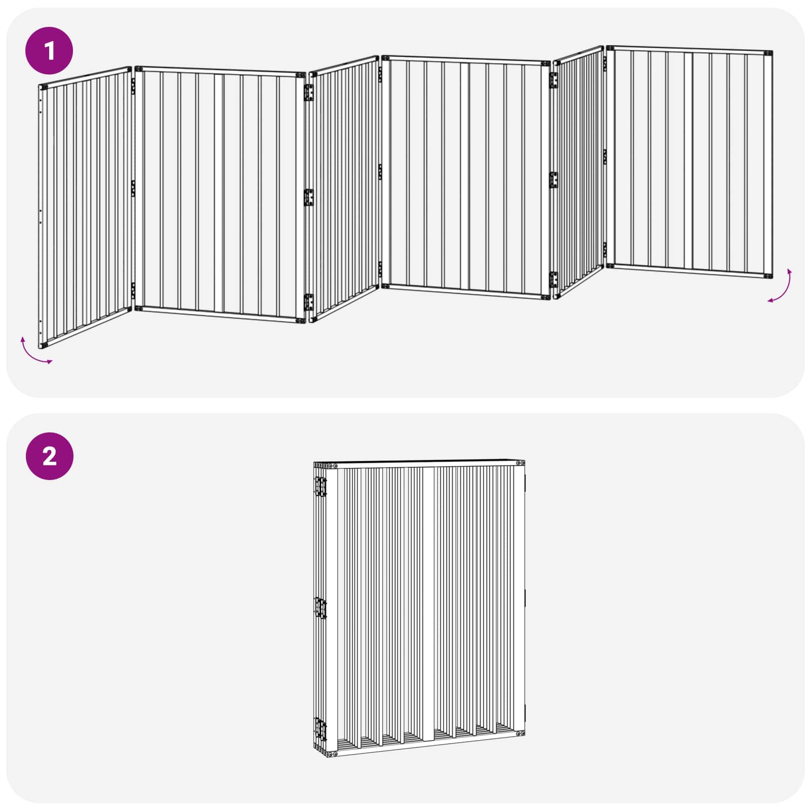 Psí brána 6 pcs Černý 60 x 80 cm Pozinkovaná ocel