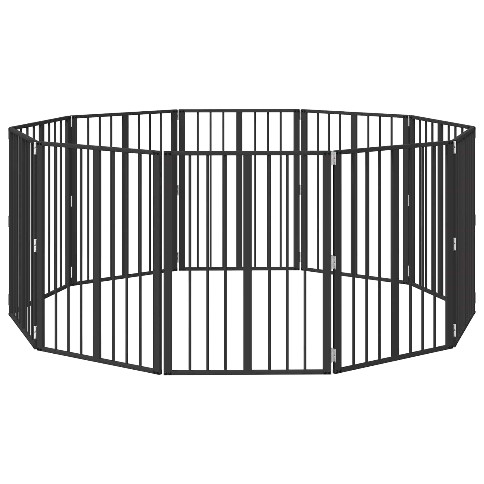 Psí brána 10 pcs Černý 60 x 80 cm Pozinkovaná ocel