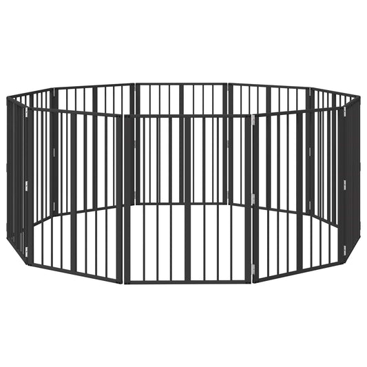 Psí brána 10 pcs Černý 60 x 80 cm Pozinkovaná ocel