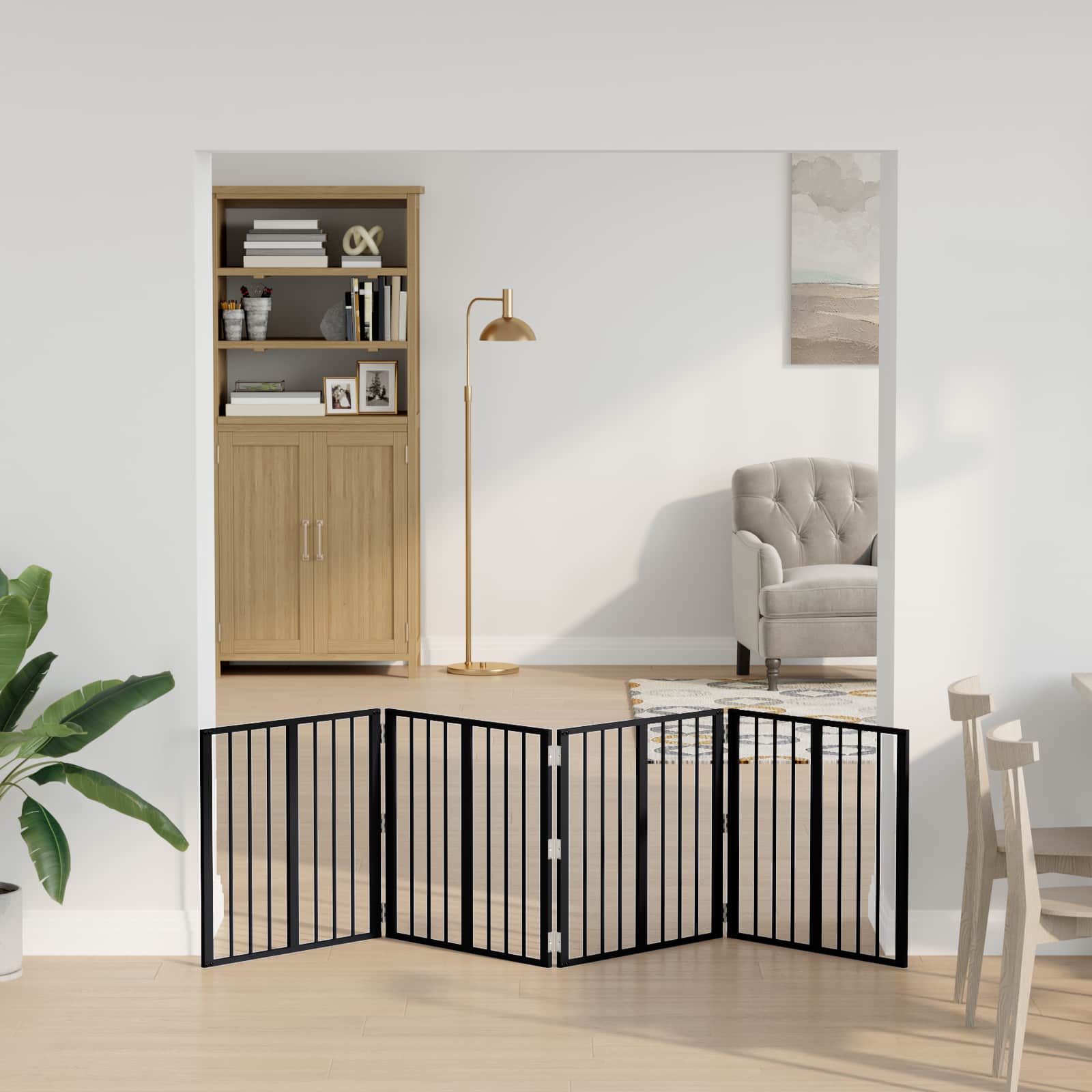 Psí brána 4 pcs Černý 60 x 60 cm Pozinkovaná ocel