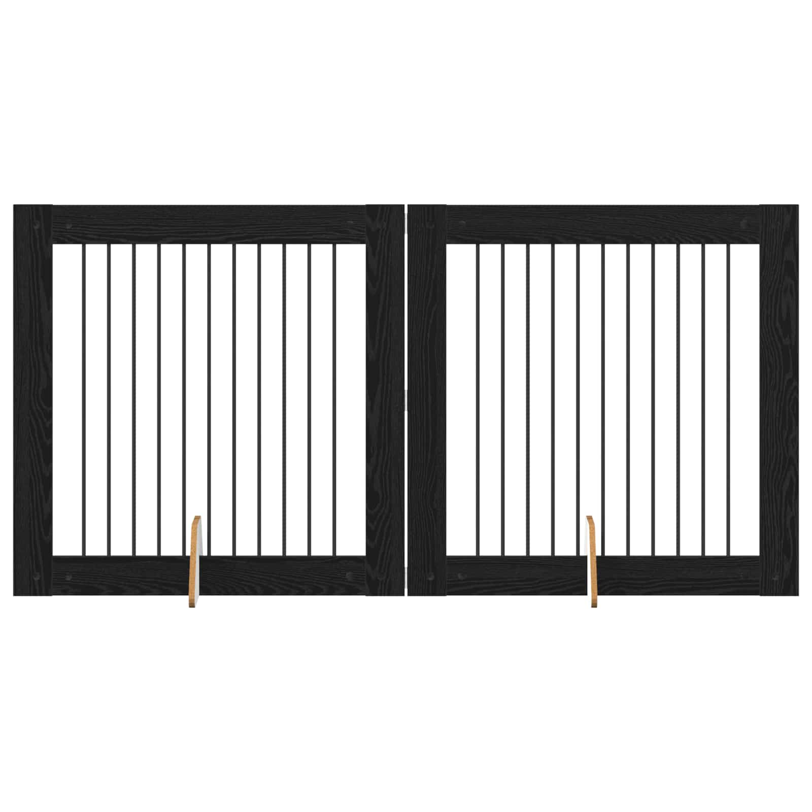 Skládací psí brána se stojany 2 pcs Černý dub 200,5 cm