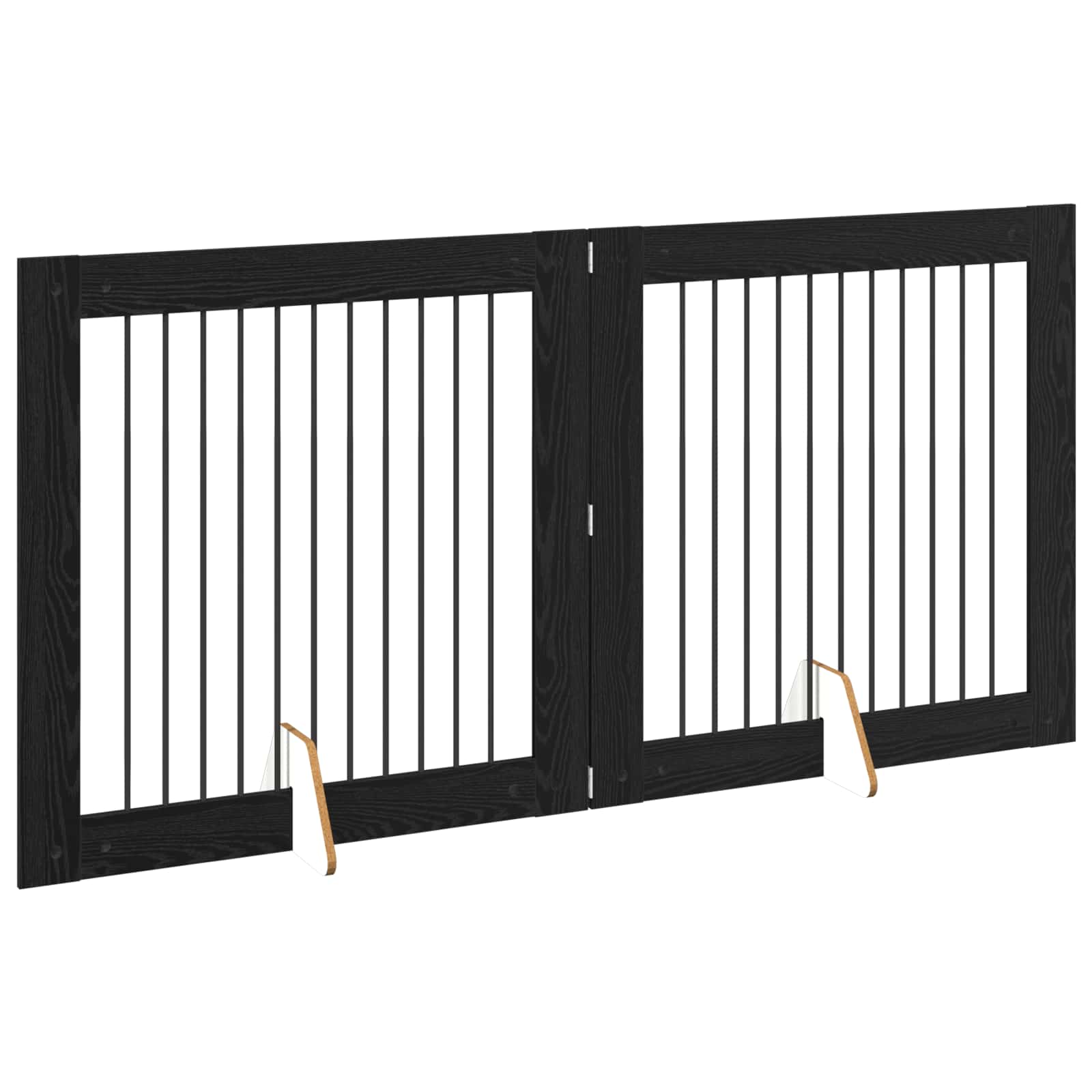 Skládací psí brána se stojany 2 pcs Černý dub 200,5 cm