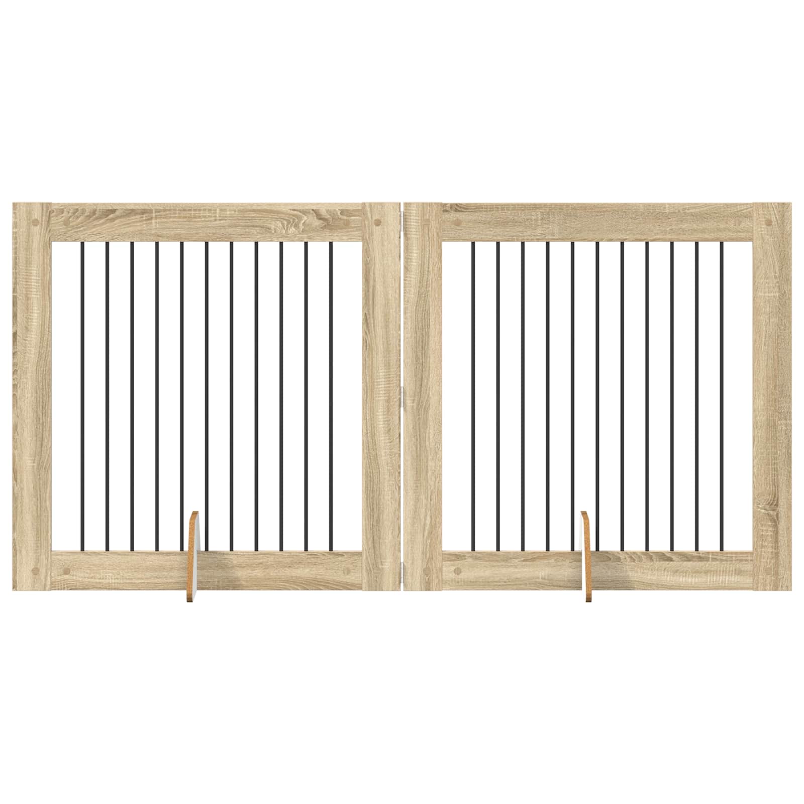 Skládací psí brána se stojany 2 pcs Dub sonoma 200,5 cm