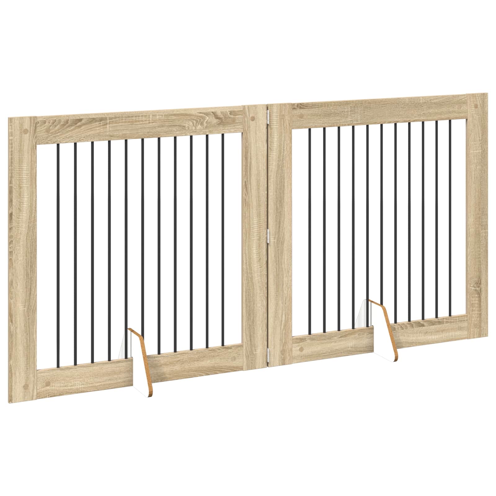Skládací psí brána se stojany 2 pcs Dub sonoma 200,5 cm