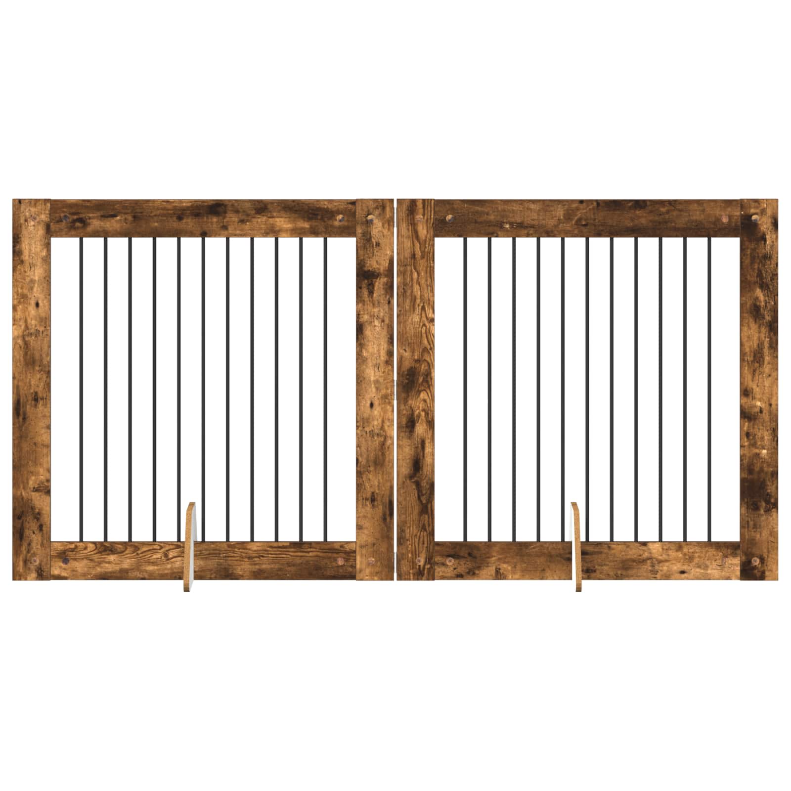 Skládací psí brána se stojany 2 pcs Kouřový dub 200,5 cm