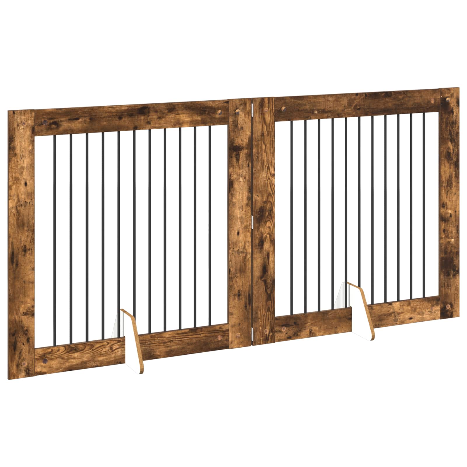Skládací psí brána se stojany 2 pcs Kouřový dub 200,5 cm