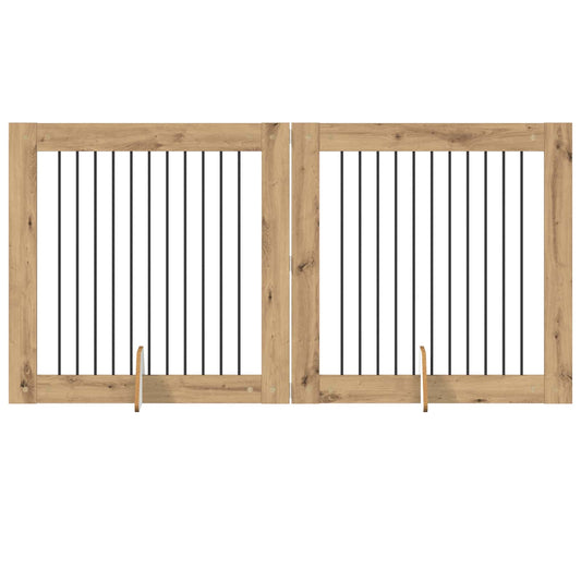 Skládací psí brána se stojany 2 pcs Dub artisan 200,5 cm