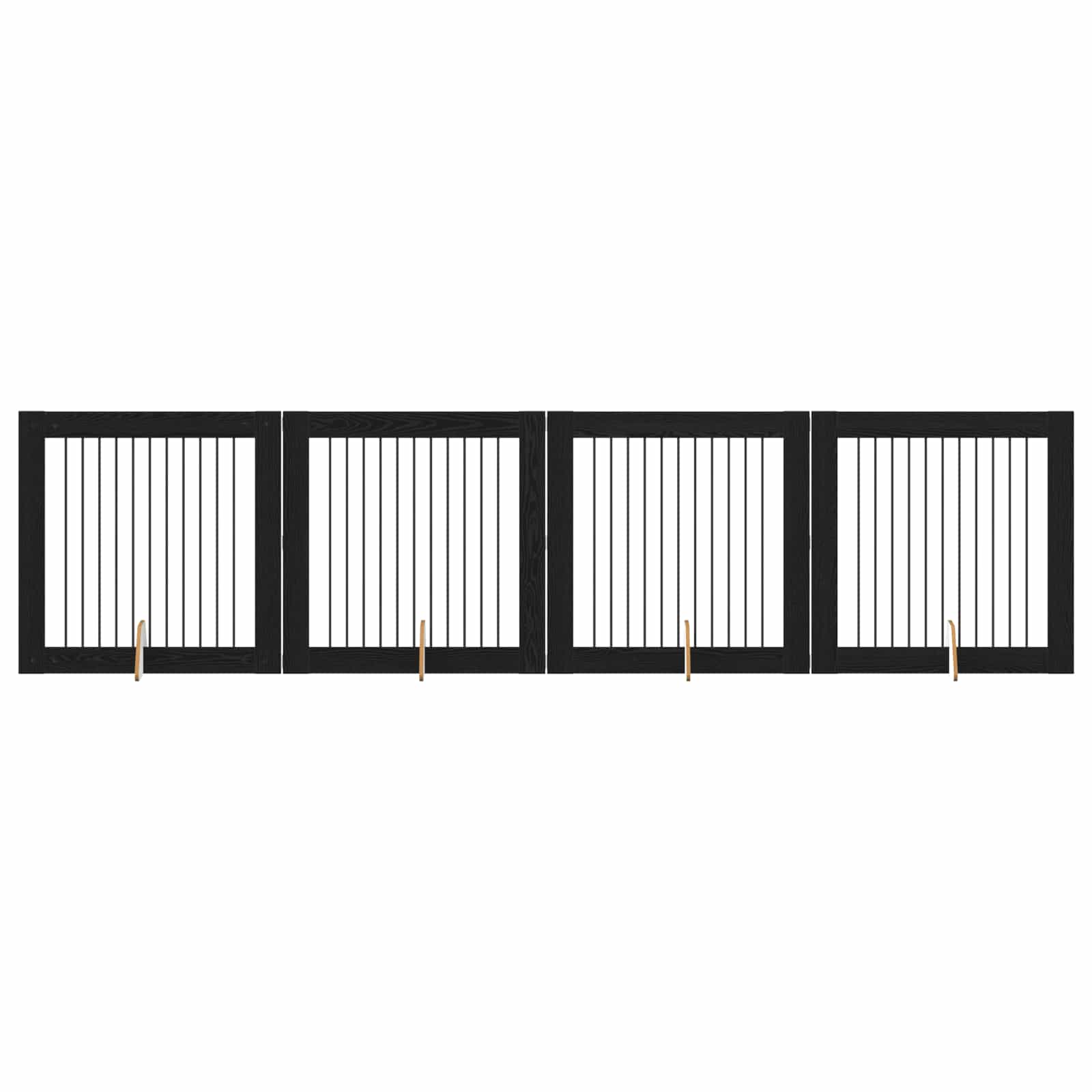 Skládací psí brána se stojany 4 pcs Černý dub 401 cm