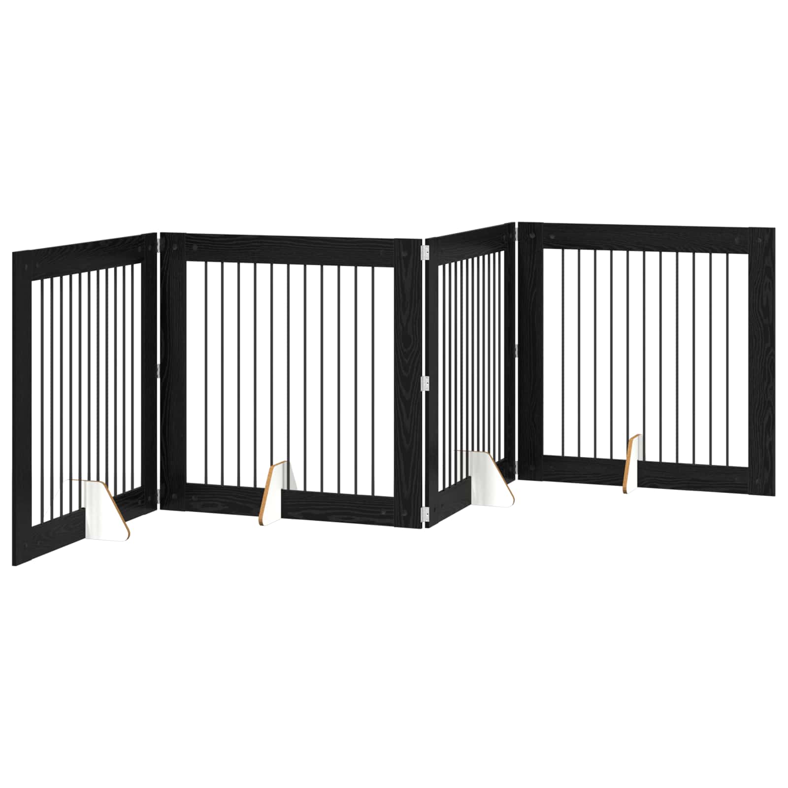 Skládací psí brána se stojany 4 pcs Černý dub 401 cm