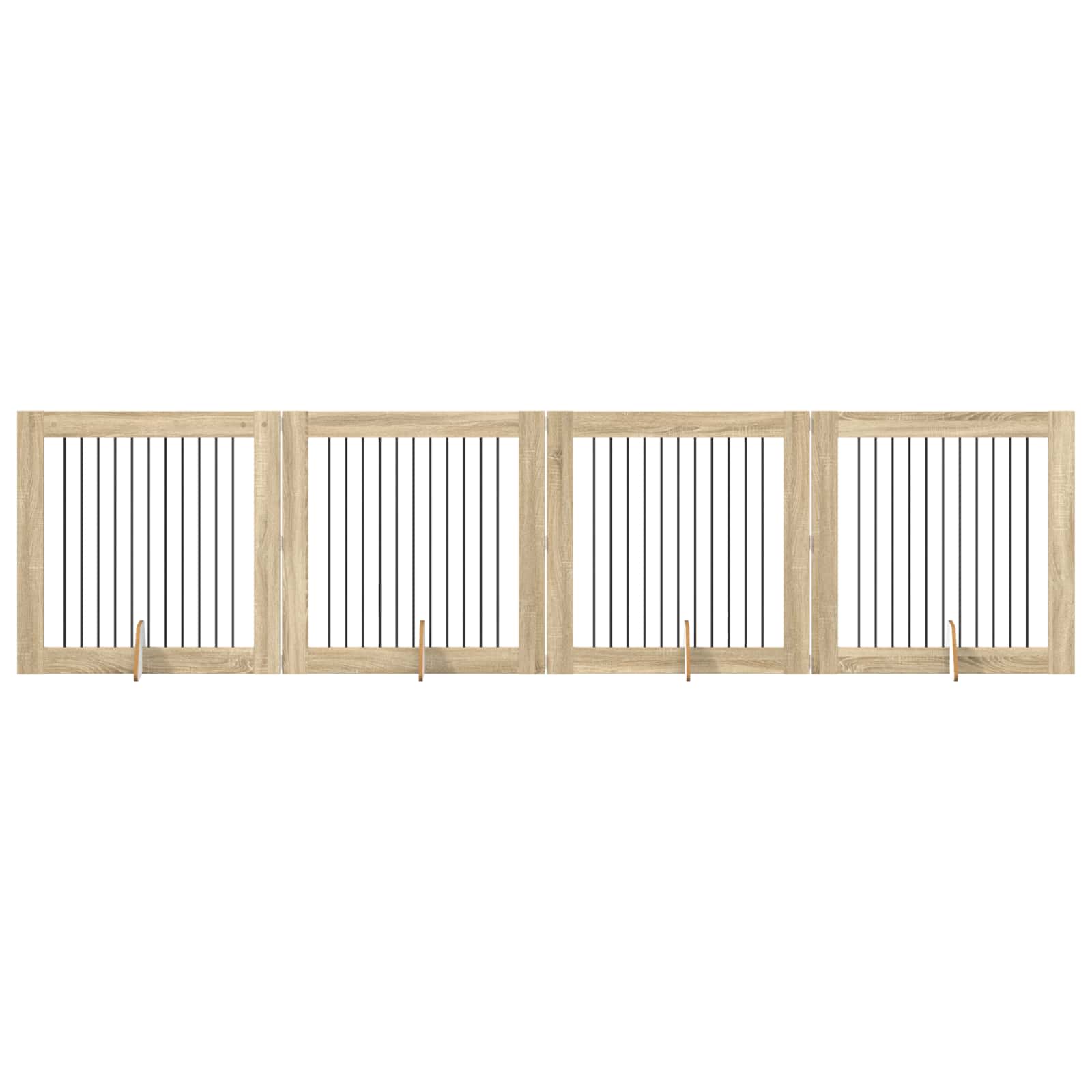 Skládací psí brána se stojany 4 pcs Dub sonoma 401 cm