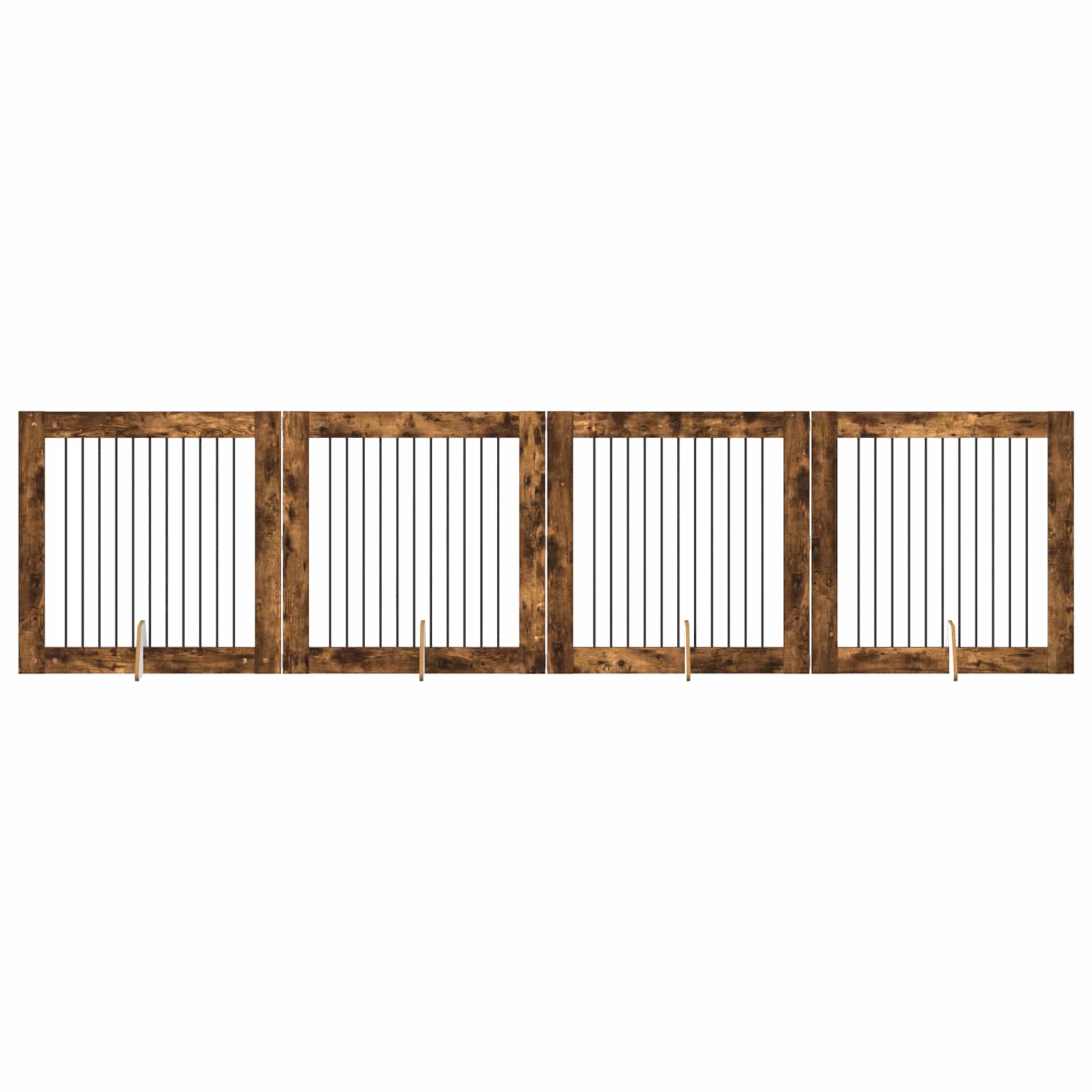 Skládací psí brána se stojany 4 pcs Kouřový dub 401 cm