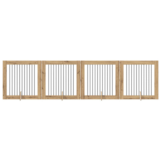Skládací psí brána se stojany 4 pcs Dub artisan 401 cm