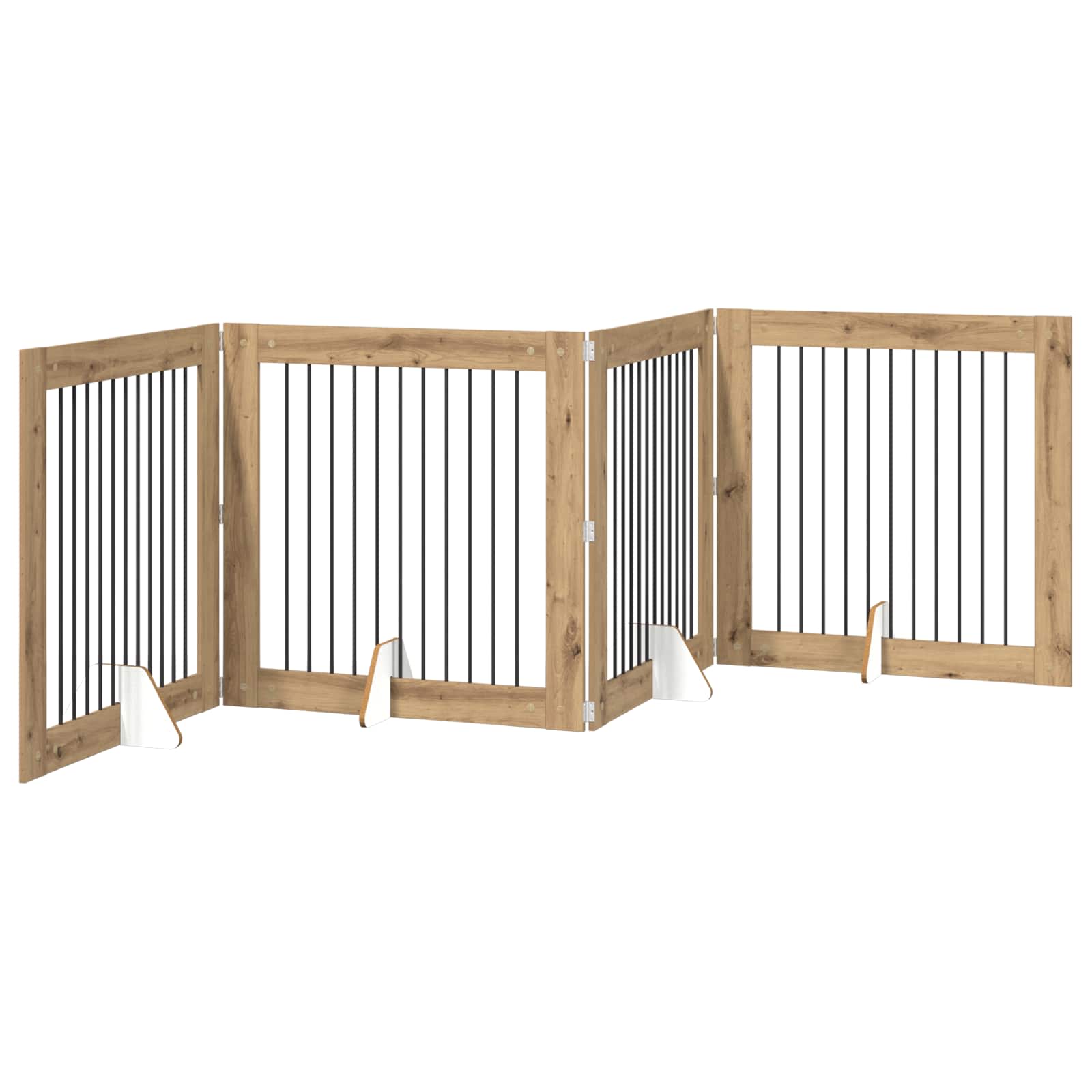 Skládací psí brána se stojany 4 pcs Dub artisan 401 cm