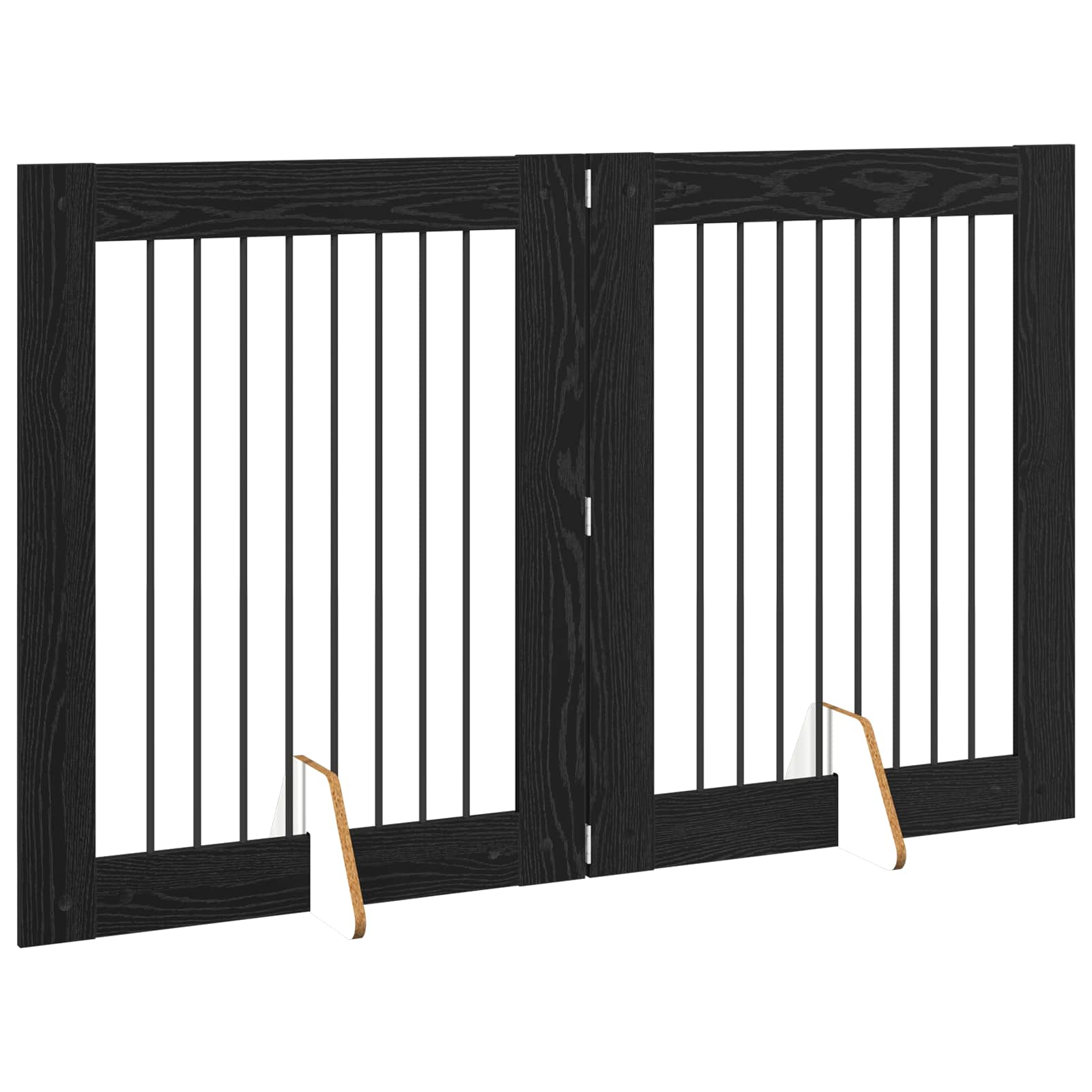 Skládací psí brána se stojany 2 pcs Černý dub 160,5 cm
