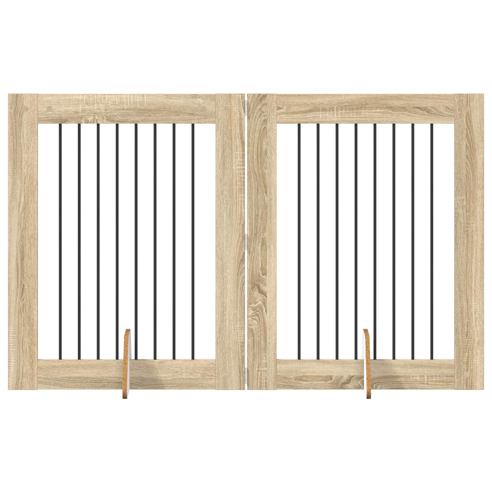 Skládací psí brána se stojany 2 pcs Dub sonoma 160,5 cm