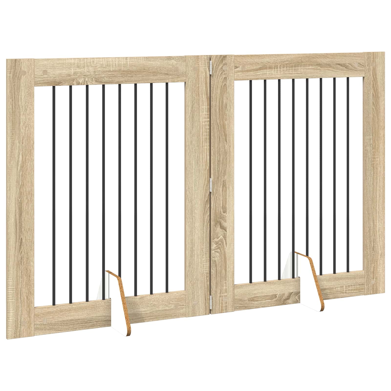 Skládací psí brána se stojany 2 pcs Dub sonoma 160,5 cm