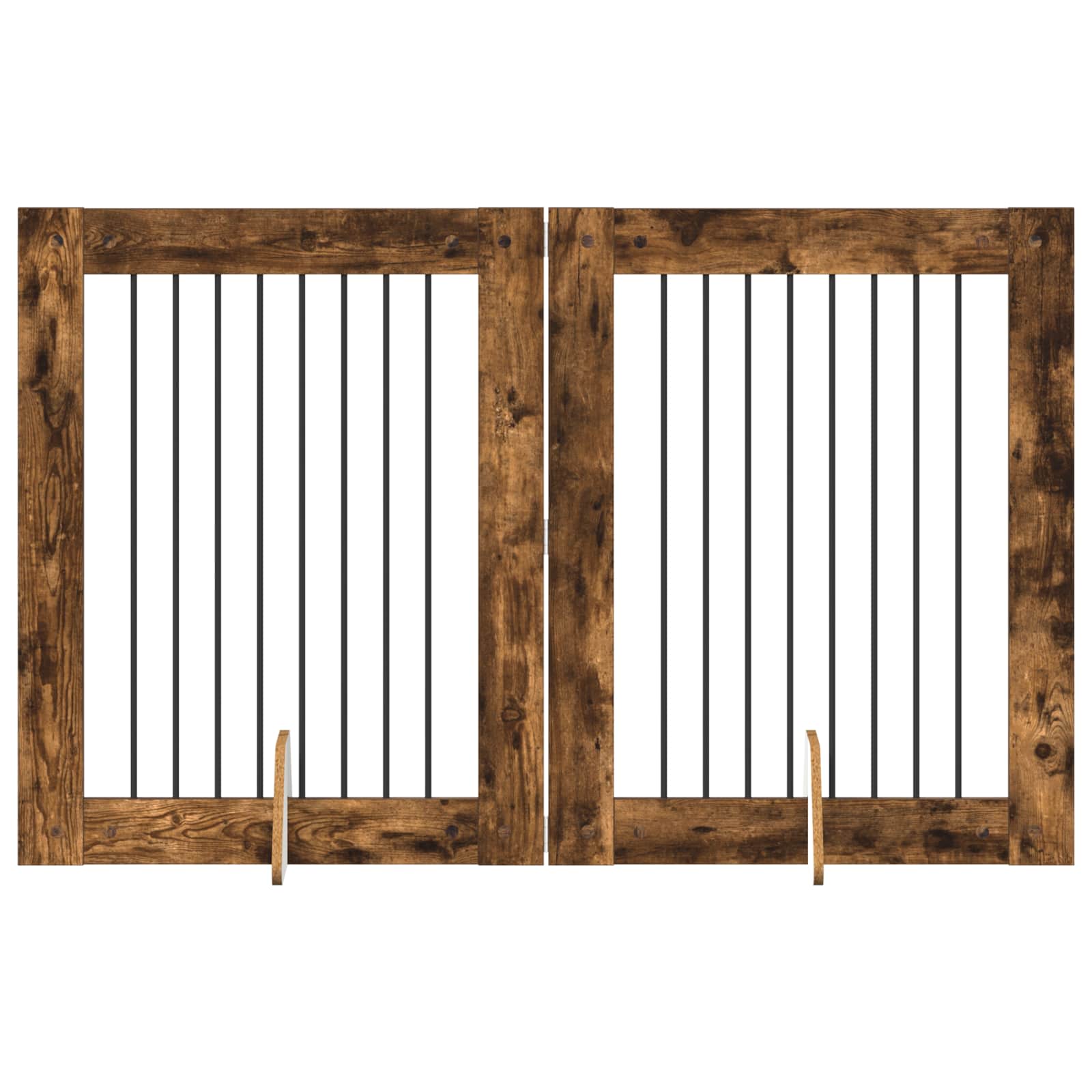 Skládací psí brána se stojany 2 pcs Kouřový dub 160,5 cm