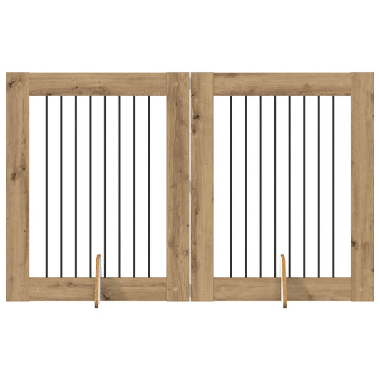 Skládací psí brána se stojany 2 pcs Dub artisan 160,5 cm