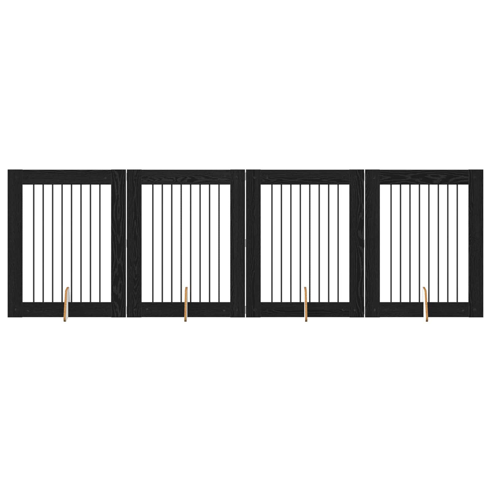 Skládací psí brána se stojany 4 pcs Černý dub 321 cm