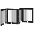 Načíst obrázek do prohlížeče galerie, Skládací psí brána se stojany 4 pcs Černý dub 321 cm
