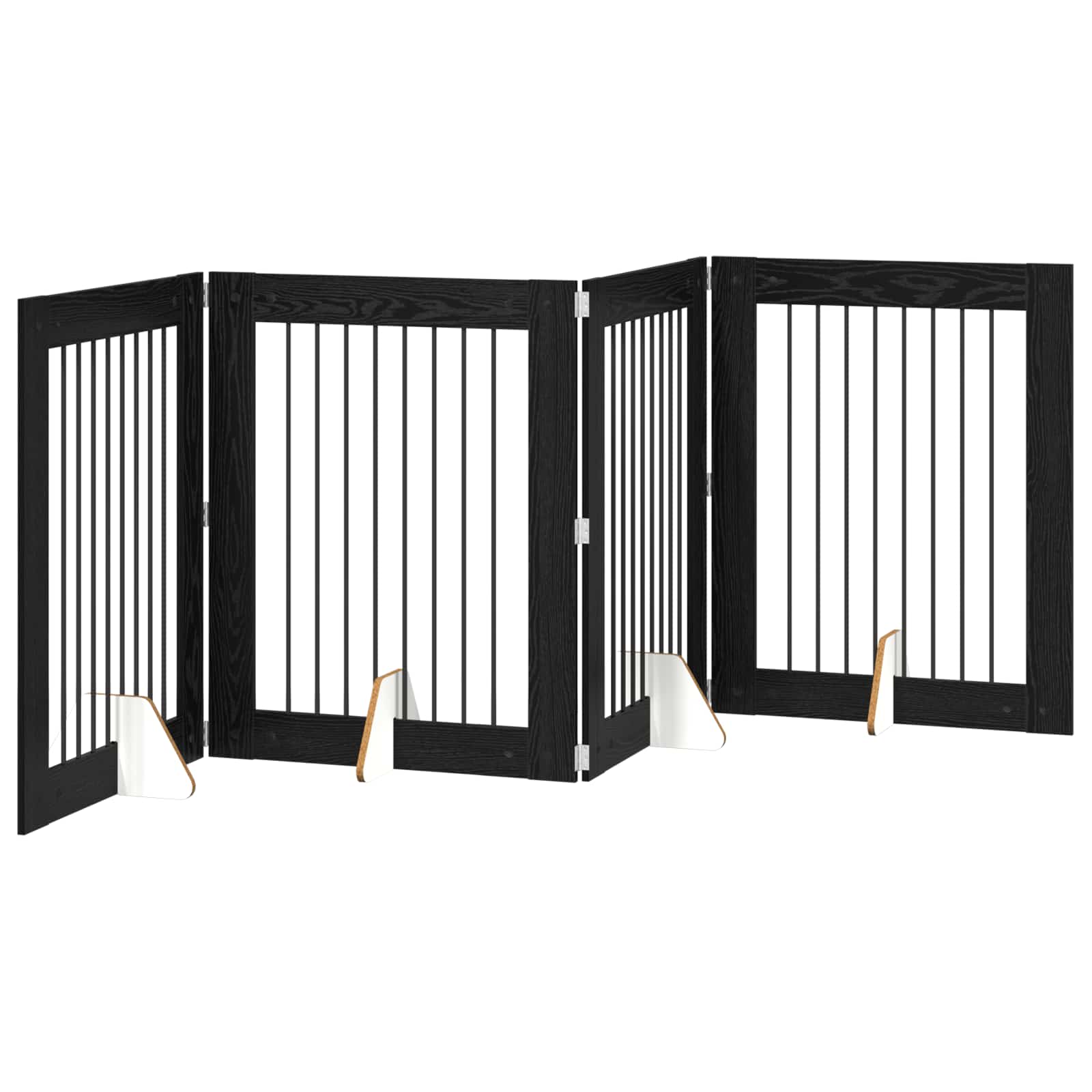 Skládací psí brána se stojany 4 pcs Černý dub 321 cm