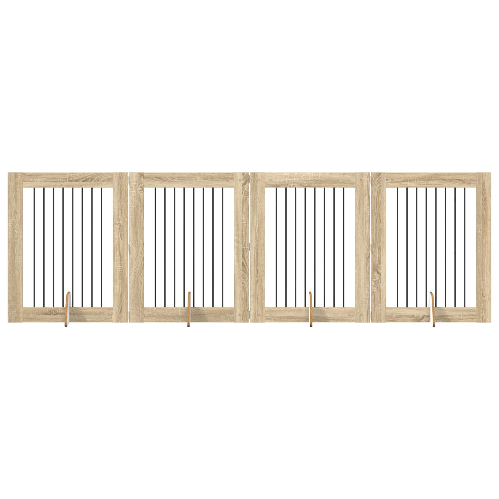 Skládací psí brána se stojany 4 pcs Dub sonoma 321 cm