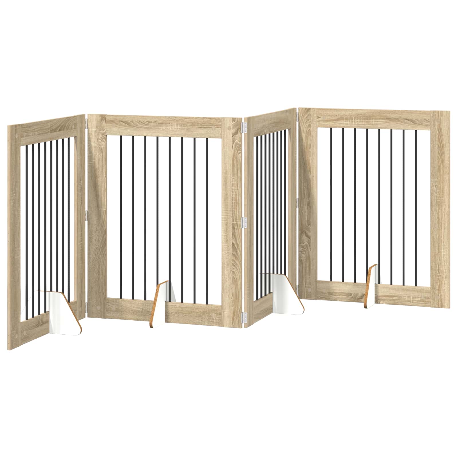 Skládací psí brána se stojany 4 pcs Dub sonoma 321 cm