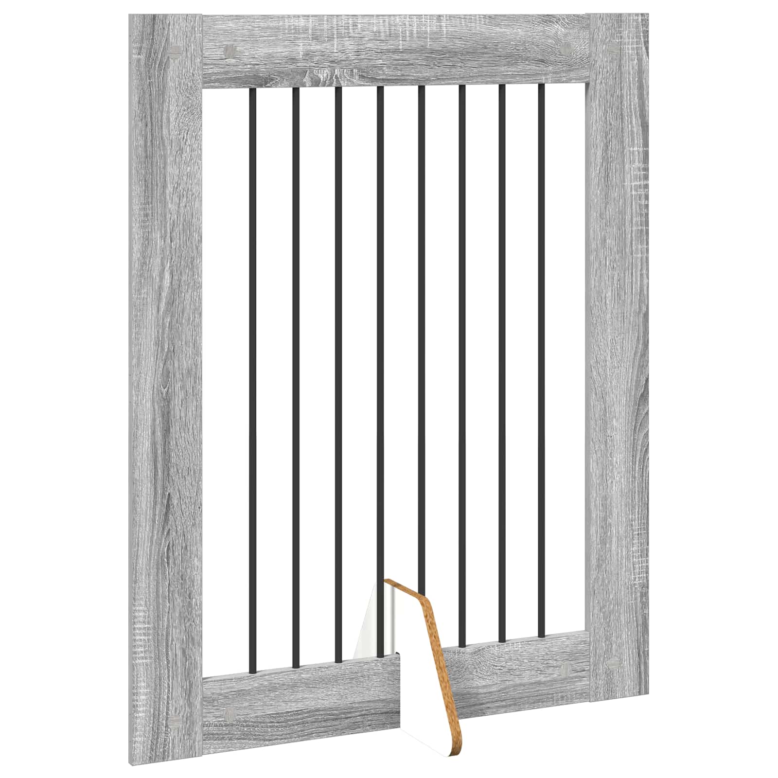 Skládací psí brána se stojany 4 pcs Šedá sonoma 321 cm