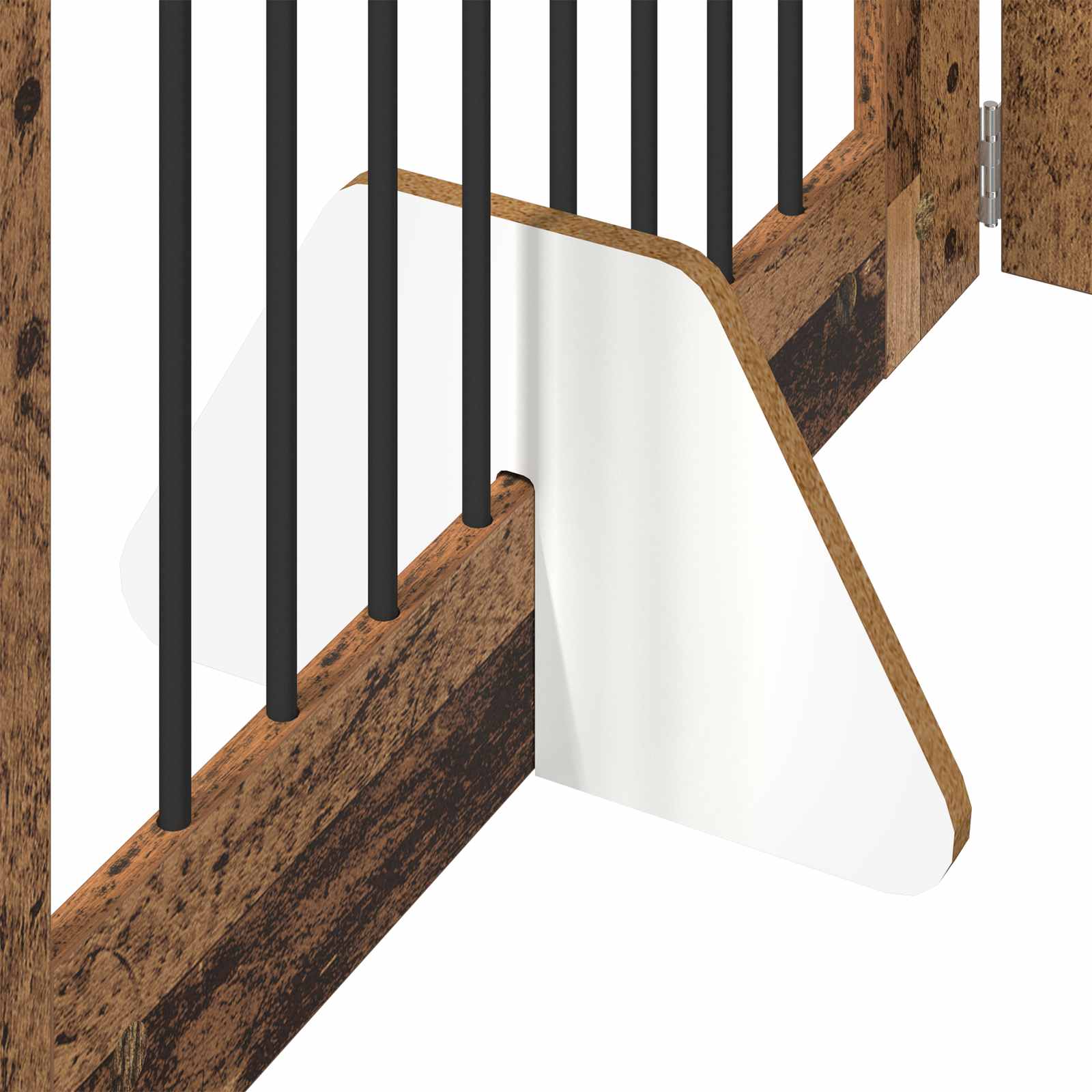 Skládací psí brána se stojany 4 pcs Staré dřevo 321 cm