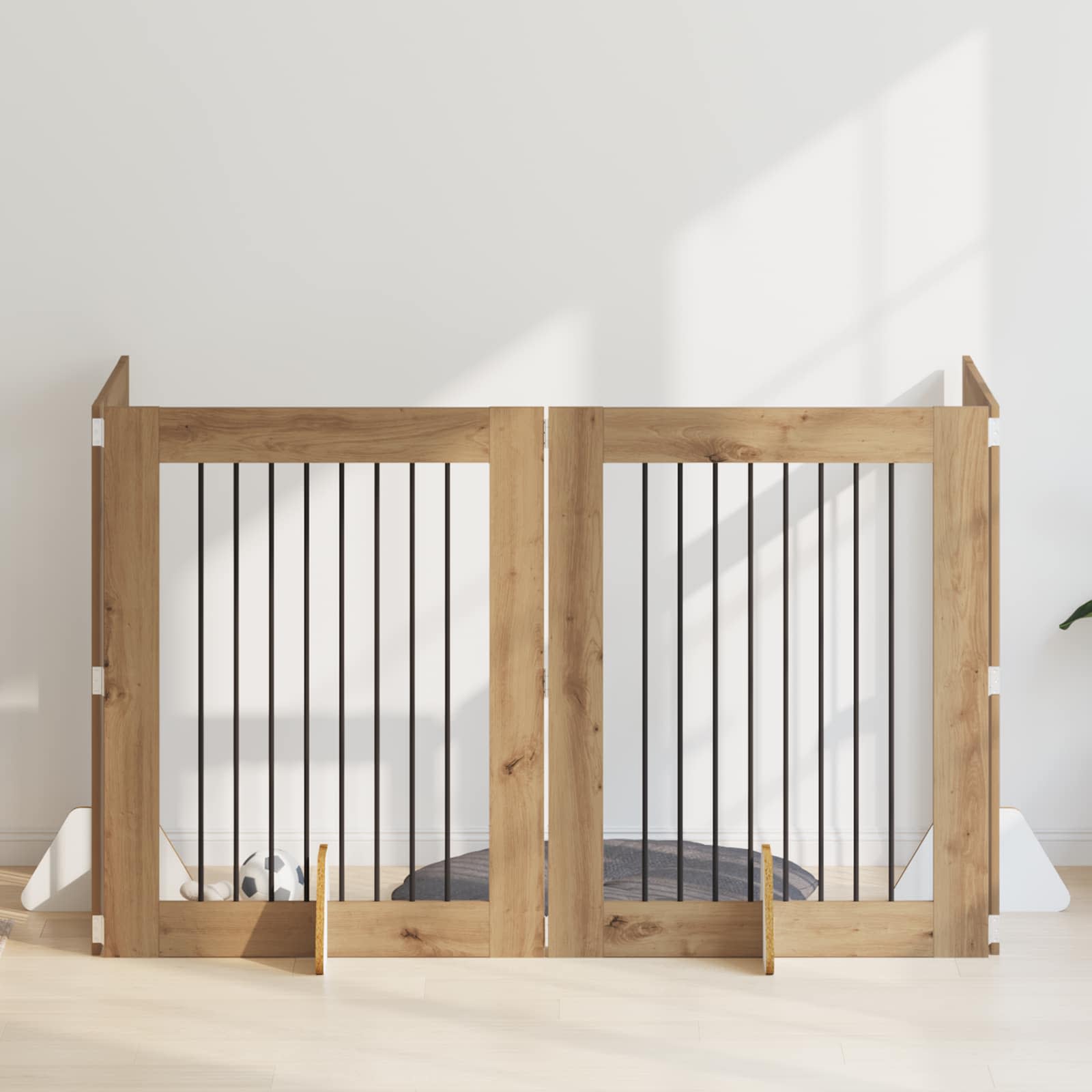 Skládací psí brána se stojany 4 pcs Dub artisan 321 cm