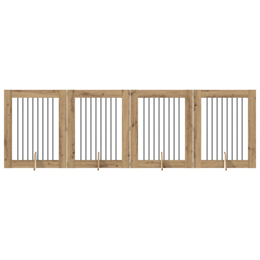 Skládací psí brána se stojany 4 pcs Dub artisan 321 cm