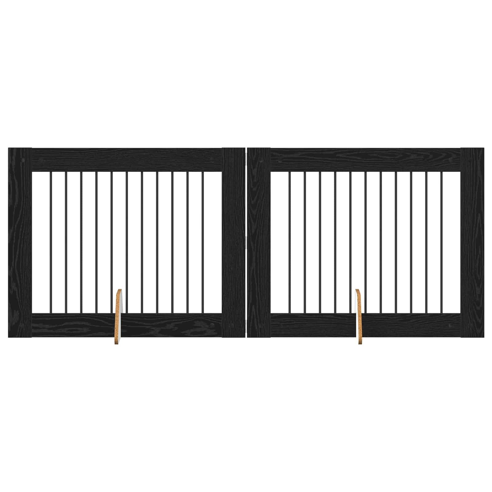 Skládací psí brána se stojany 2 pcs Černý dub 200,5 cm