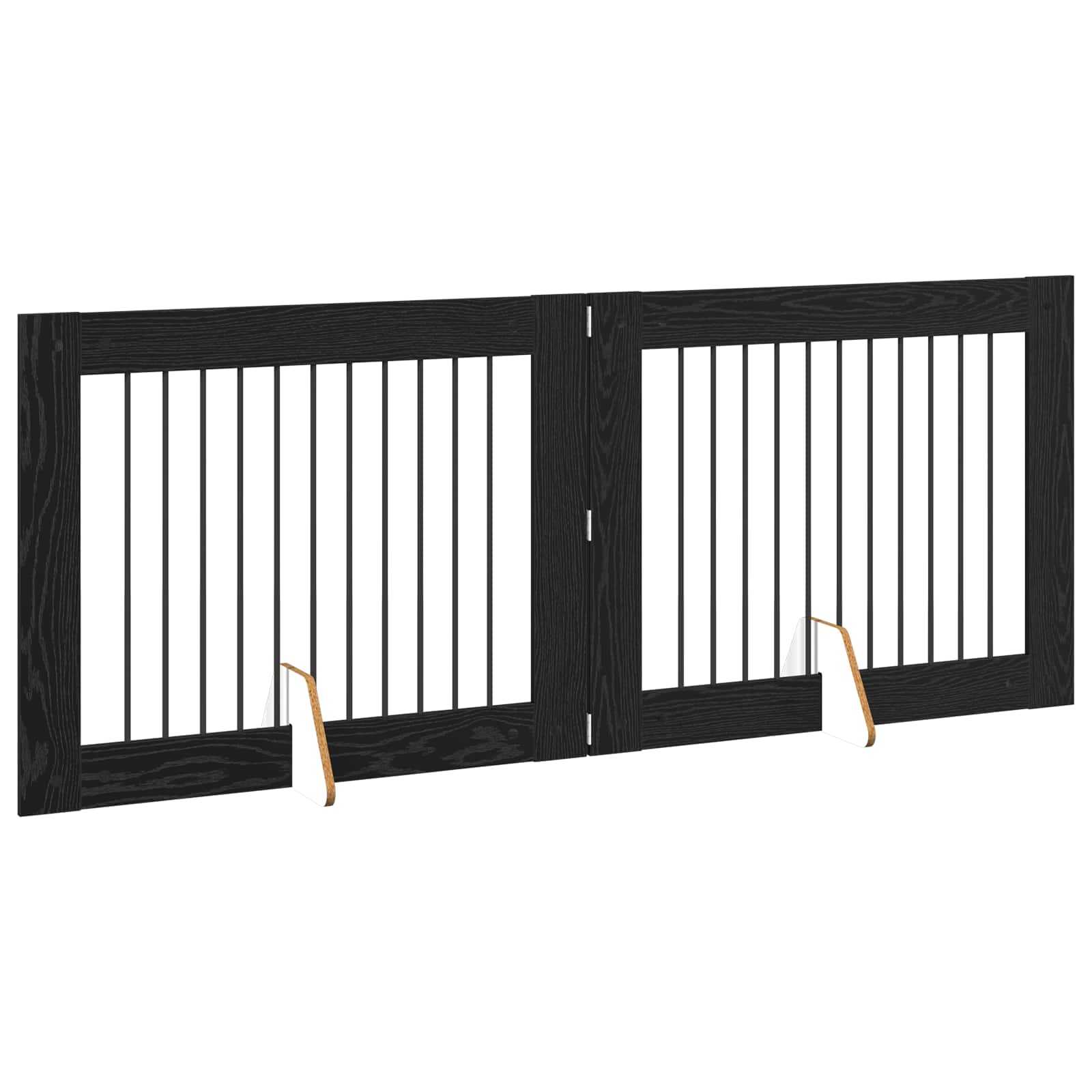 Skládací psí brána se stojany 2 pcs Černý dub 200,5 cm