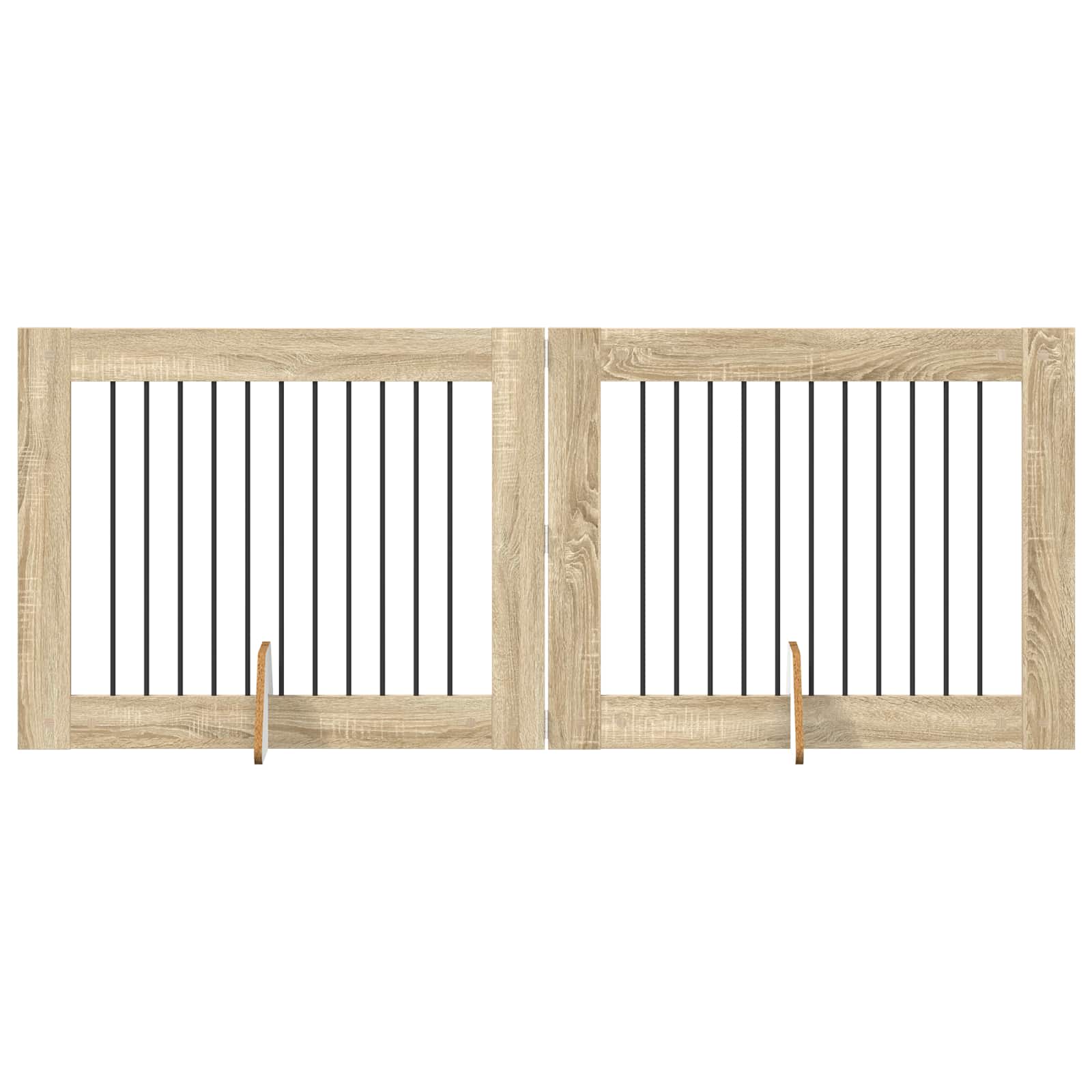 Skládací psí brána se stojany 2 pcs Dub sonoma 200,5 cm