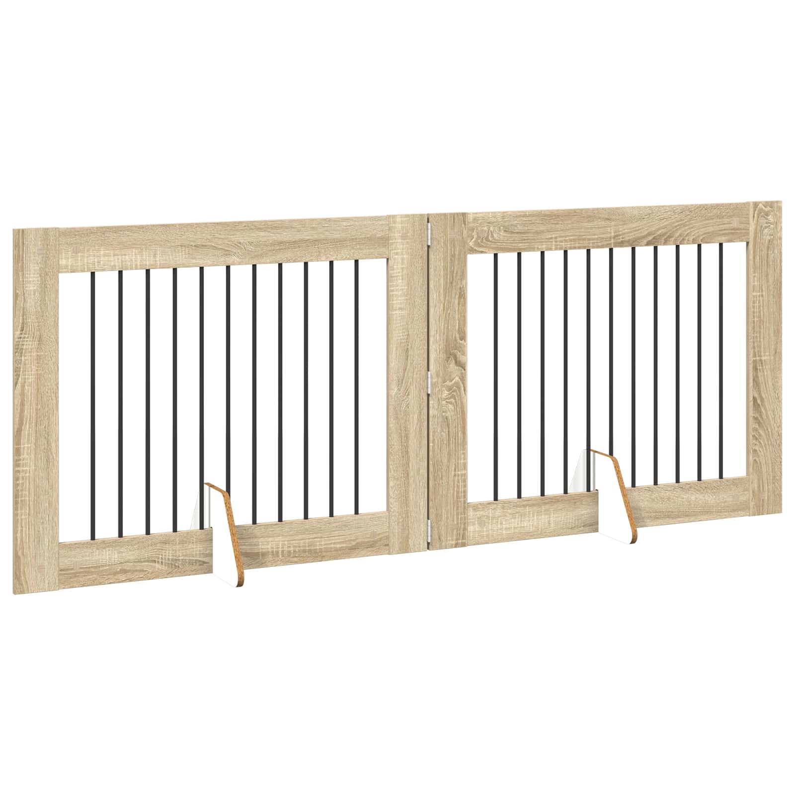 Skládací psí brána se stojany 2 pcs Dub sonoma 200,5 cm