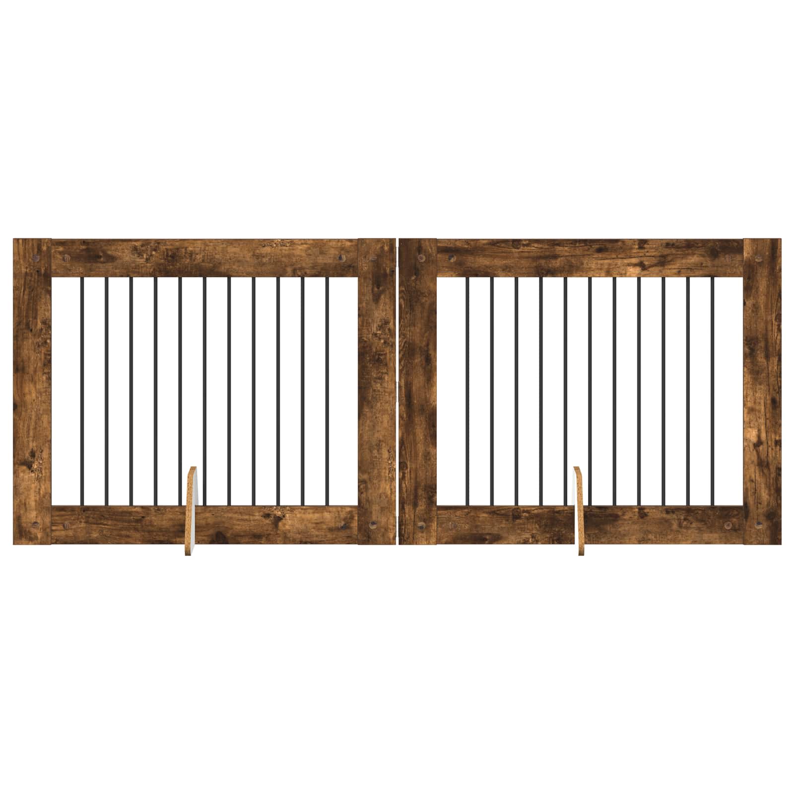 Skládací psí brána se stojany 2 pcs Kouřový dub 200,5 cm