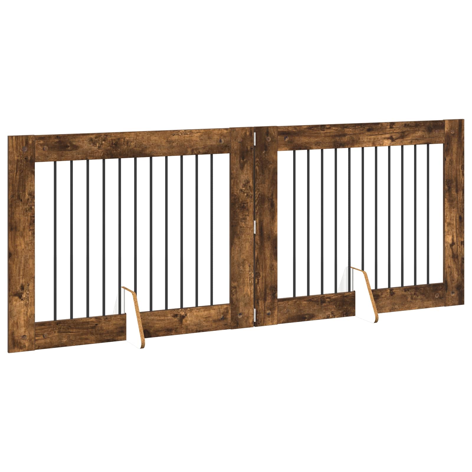 Skládací psí brána se stojany 2 pcs Kouřový dub 200,5 cm