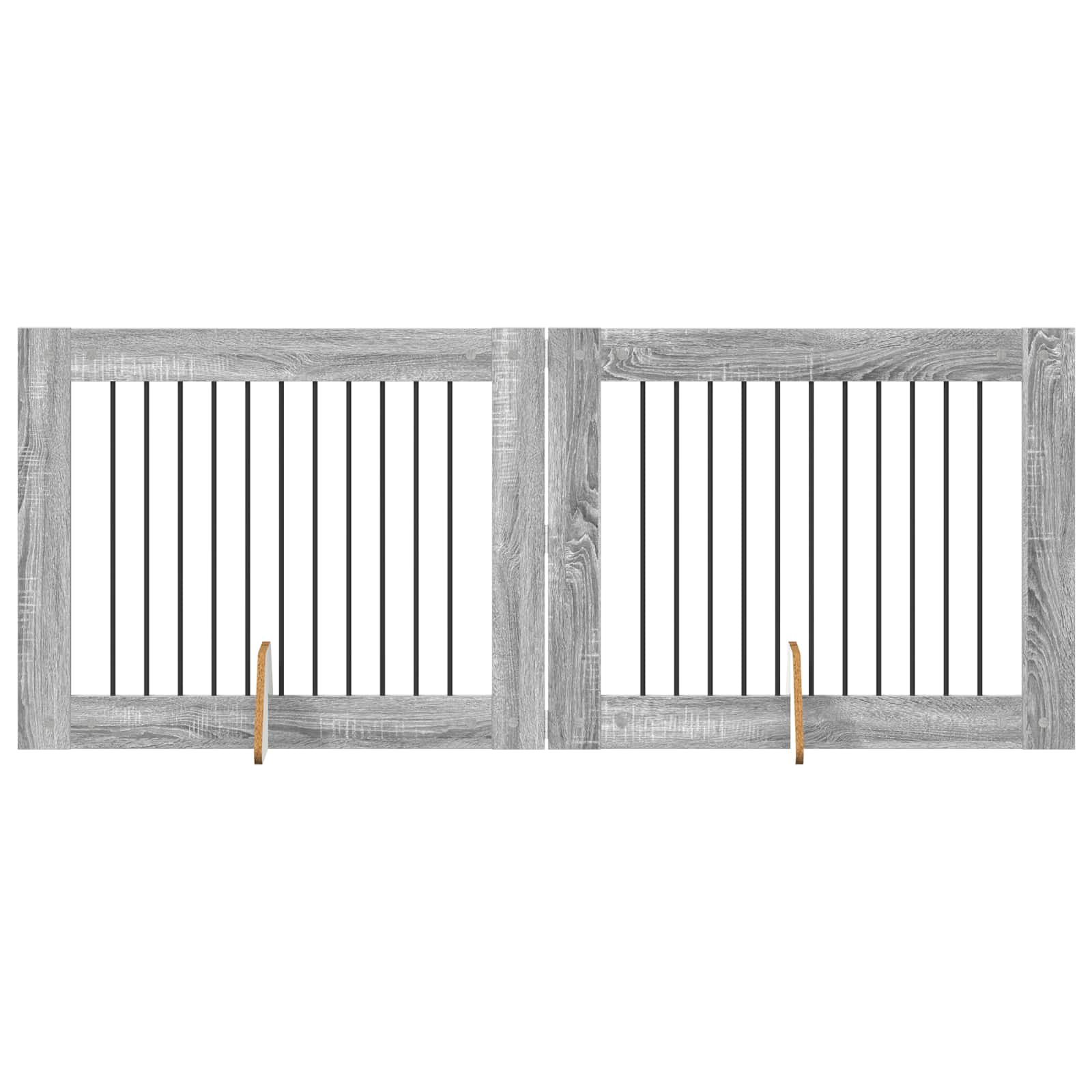 Skládací psí brána se stojany 2 pcs Šedá sonoma 200,5 cm