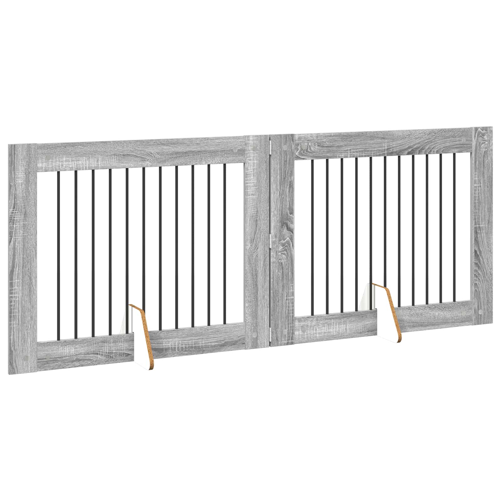 Skládací psí brána se stojany 2 pcs Šedá sonoma 200,5 cm