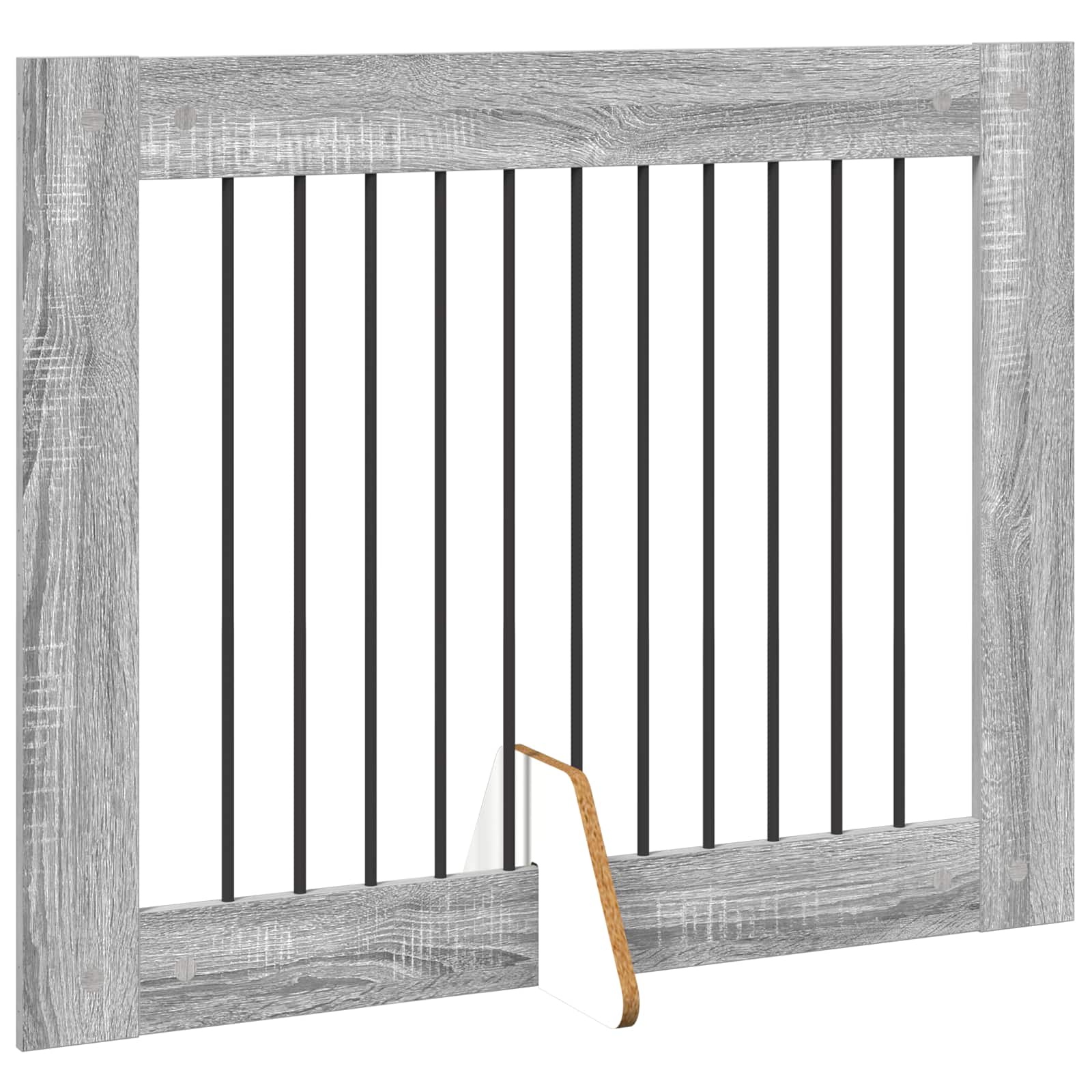 Skládací psí brána se stojany 2 pcs Šedá sonoma 200,5 cm